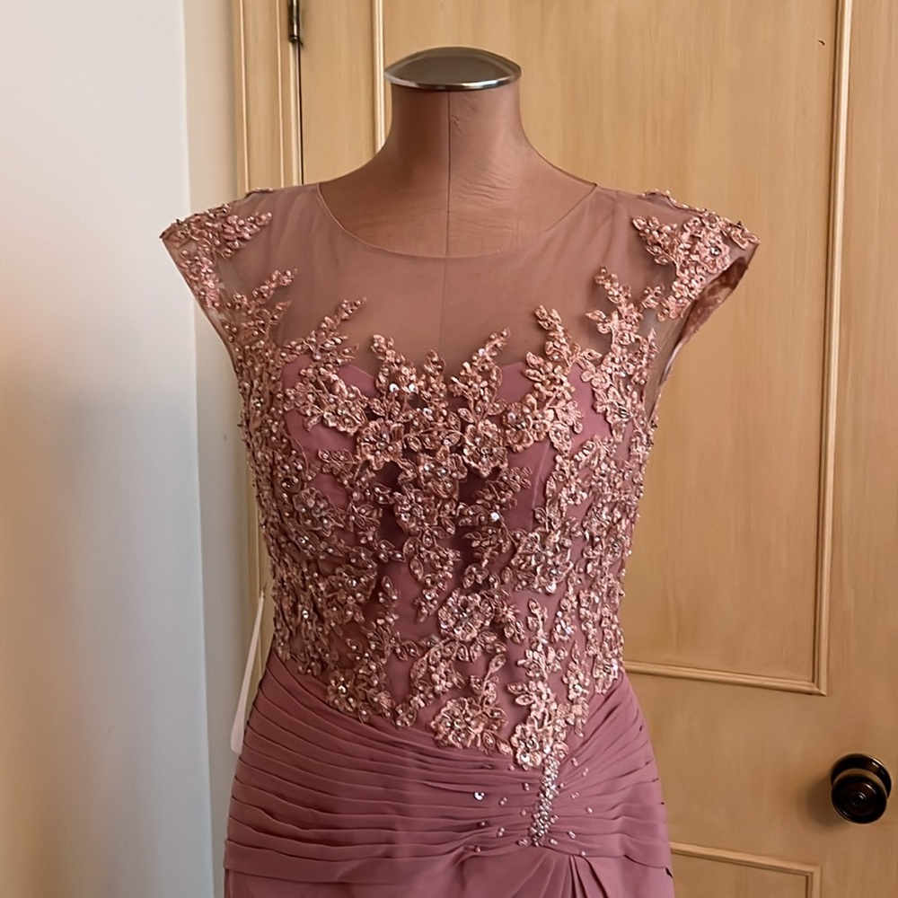 AZAZIE NWT "Libby" Mother/Aunt of the Bride Dusty Rose Bridesmaid/Prom Dress 6 - Picture 6 of 16